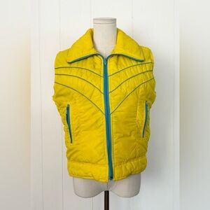 Vintage Ski Daddle Styled By Joie Western Yellow Puffer Vest Size Medium